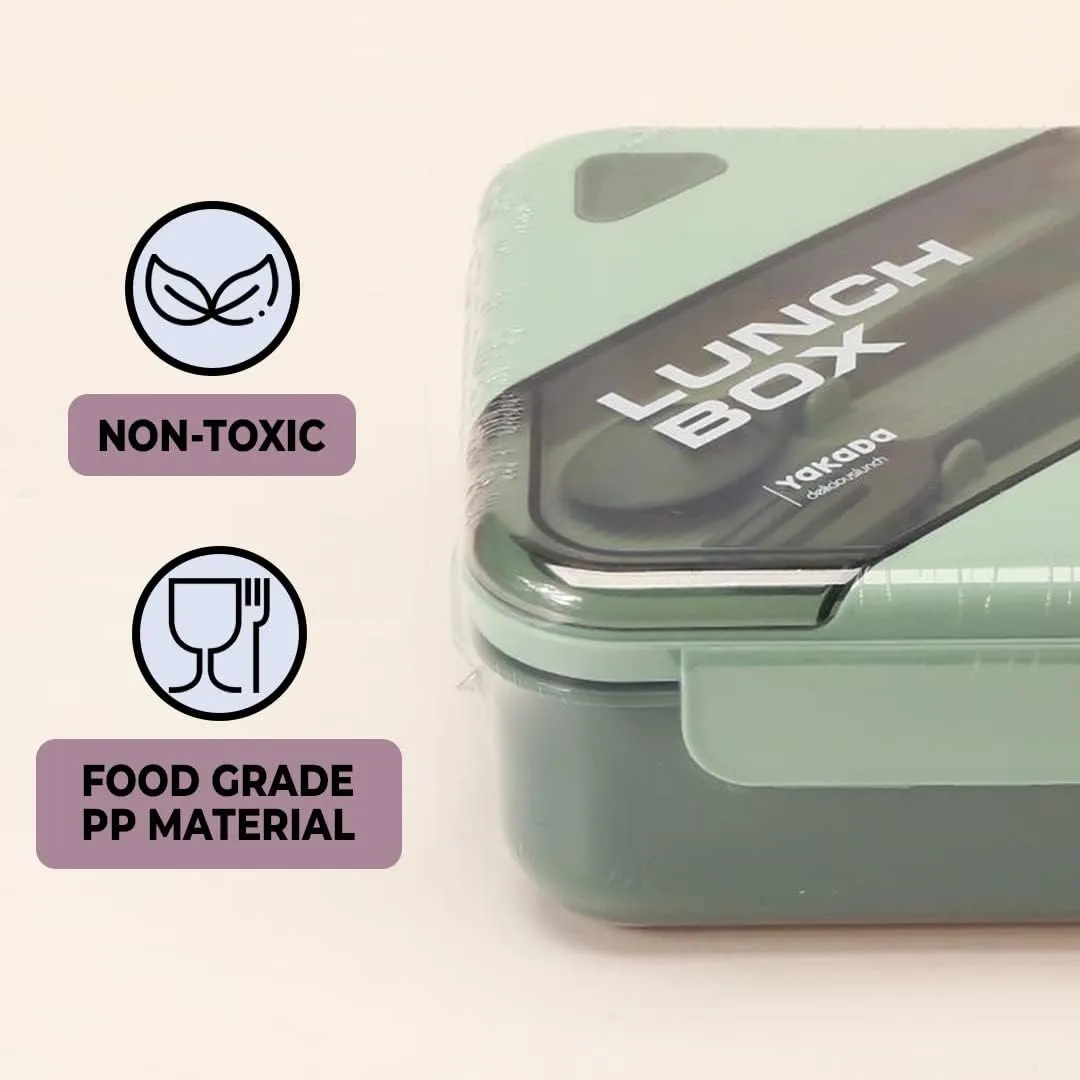 Kuber Industries Insulated Lunch Box for Kids & Adults|Premium Food-Grade PP Plastic|Leakproof & Spill Proof|Dishwasher & Microwave Safe Lunch Box|1000 ML|HX0044281|Pack of 5|Green