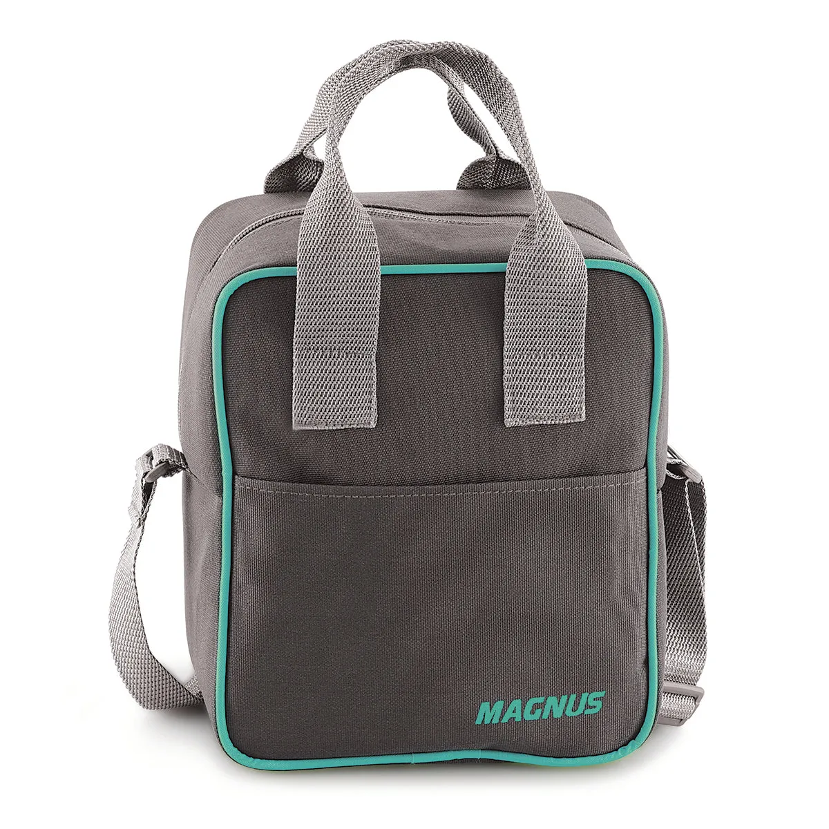Magnus Glock Solid Lunch Box with Vertical Pouch & Detachable Clip, 3 1 Round Glass Containers 400 ML